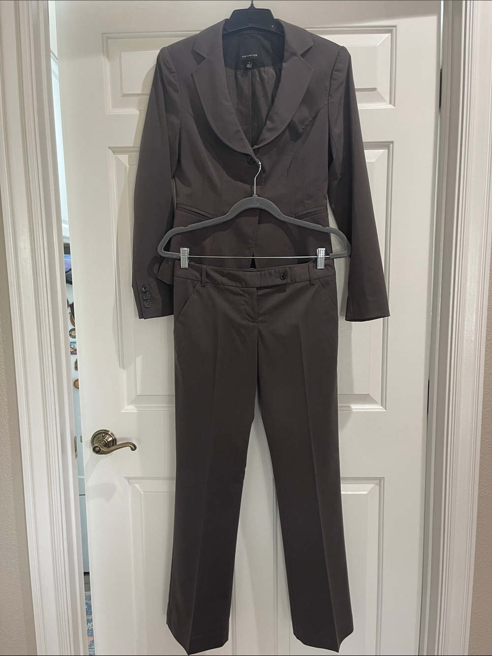 The Limited Womens Dark Brown Pantsuit - Two-Piece Blazer & Trousers